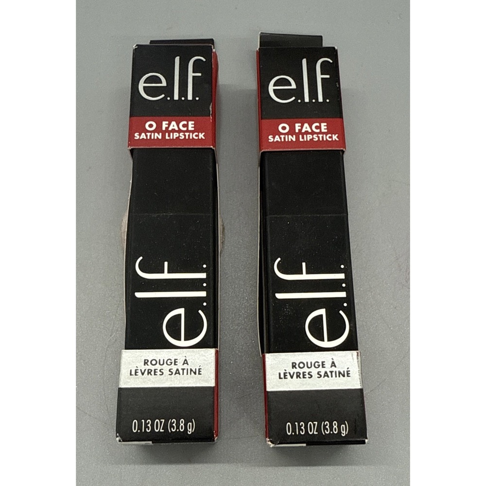 2 pack e.l.f. O FACE Satin Lipstick, No Regrets, 0.13oz New With Box.